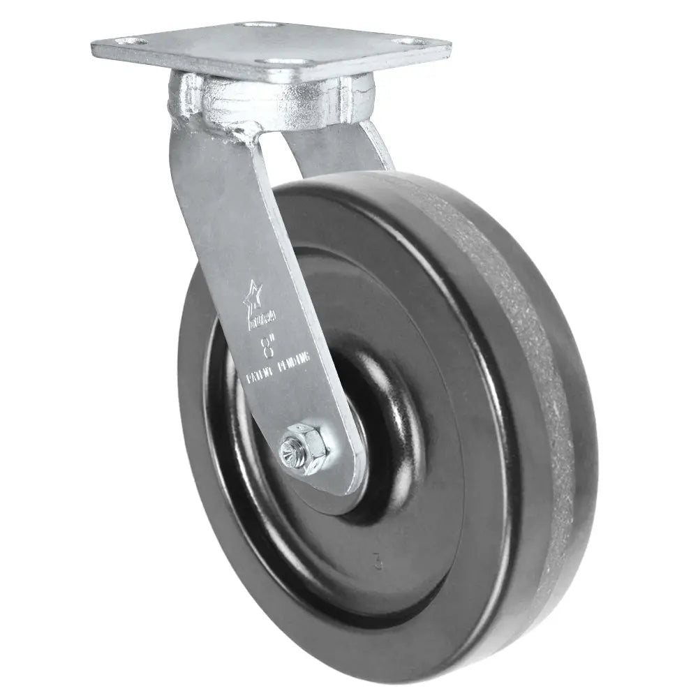 Durastar Heavy Duty 40 Series - 8" x 2" Phenolic Swivel Caster - 1400 lb Capacity, Choose between Top Plate Size and bearing -  | CasterHQ