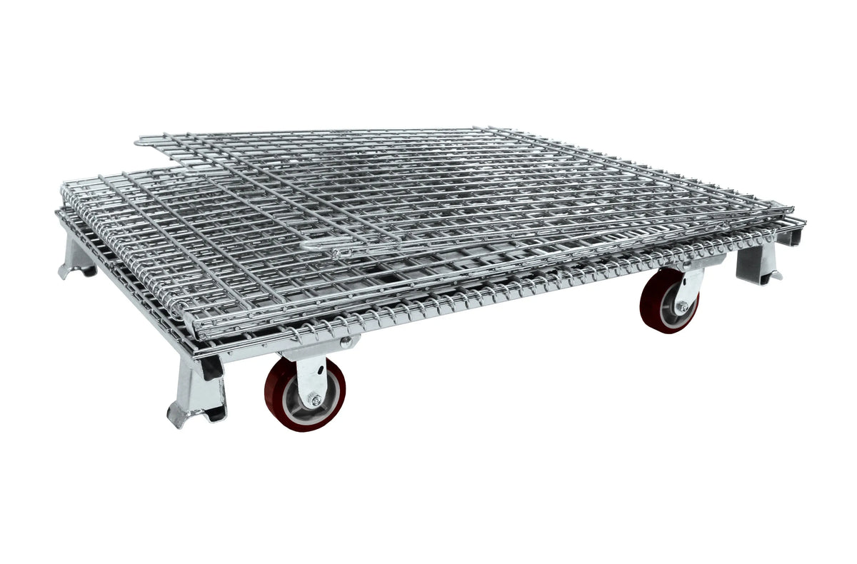 Durastar COLLAPSIBLE Wire 48 x 40 x 30-1/2 inch Closed Foot Container with Casters -  | CasterHQ