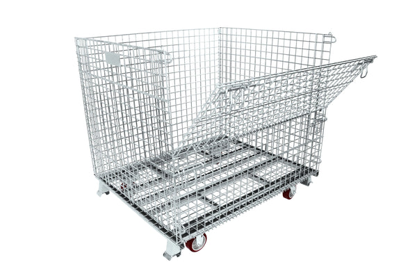 Durastar COLLAPSIBLE Wire 40 x 48 x 42-1/2 inch Closed Foot Container with Casters Durastar