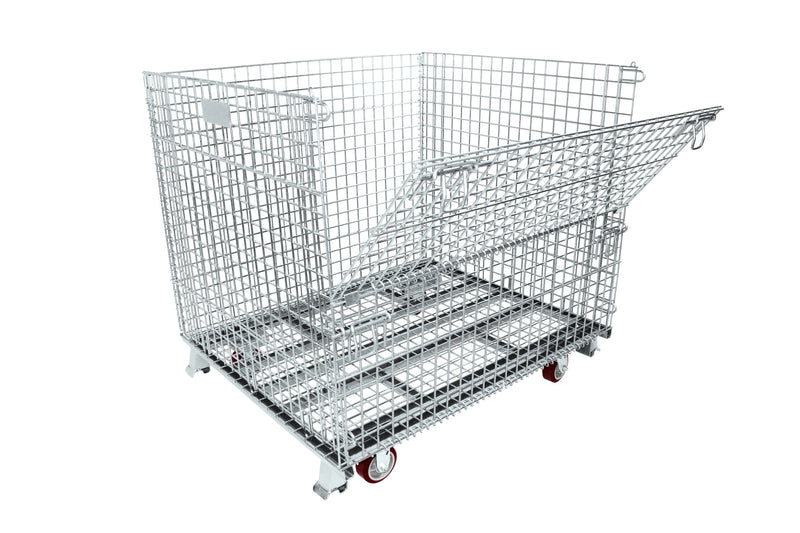 Durastar COLLAPSIBLE Wire 40 x 48 x 42-1/2 inch Closed Foot Container with Casters Durastar