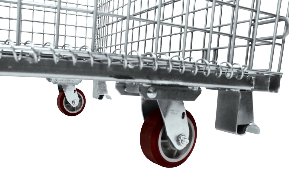 Durastar COLLAPSIBLE Wire 40 x 48 x 42-1/2 inch Closed Foot Container with Casters Durastar