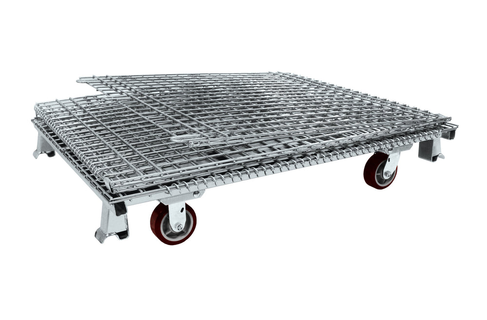 Durastar COLLAPSIBLE Wire 40 x 48 x 42-1/2 inch Closed Foot Container with Casters Durastar