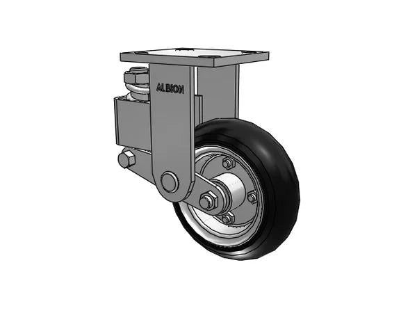 Albion Casters Spring-Loaded 6x2 Never-Flat SZ Wheel Rigid Caster with 4x4.5 Plate - Heavy-Duty Industrial Caster for Machinery and Equipment Albion-Casters