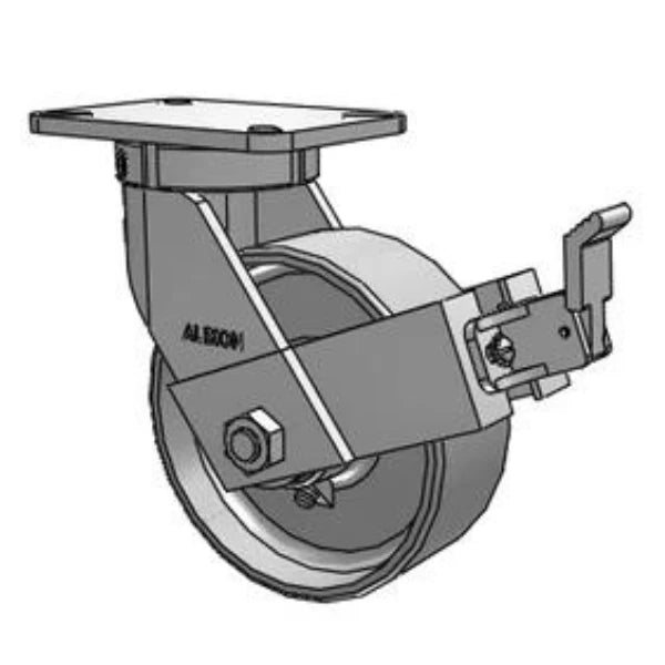 Kingpinless 8"x3" Forged Steel Wheel Caster with Face Brake, 4500 lb Load Capacity Albion-Casters