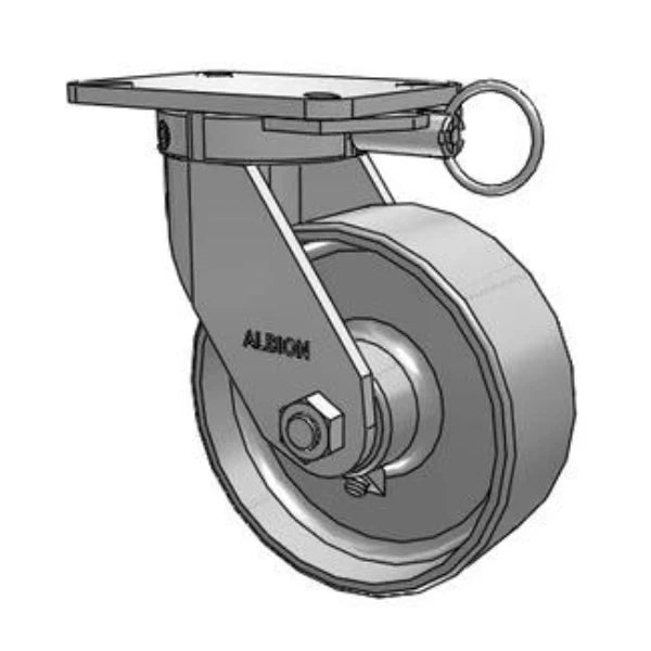 Kingpinless 8x3 Forged Steel Wheel Caster with Swivel Lock - 4500 lb Capacity Albion-Casters