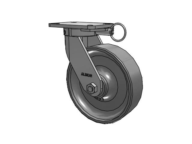 Albion Casters Kingpinless 10" x 3" Forged Steel Wheel Caster with 7.25" x 5.25" Plate and Swivel Lock – Heavy-Duty Industrial Caster for Smooth Movement and Enhanced Stability Albion-Casters