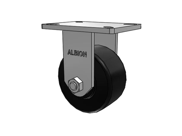 Albion Casters Kingpinless 6" x 3" Trionix Nylon Rigid Caster with 7.25" x 5.25" Plate - Heavy-Duty Performance for Industrial Applications | Model 410NX06528R Albion-Casters