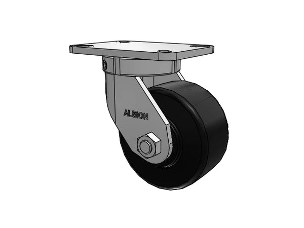 Albion Casters Kingpinless 6 x 3 Trionix Nylon Caster with 7.25 x 5.25 Plate – Heavy-Duty Industrial Caster for Smooth Movement and Enhanced Durability – Model 410NX06528S Albion-Casters