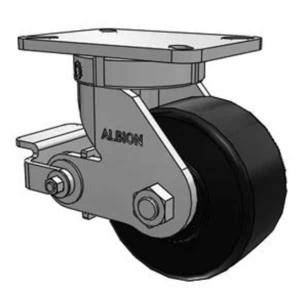Kingpinless 6"x3" Trionix Nylon Caster with Poly-Cam Brake, 5400 lb Load Capacity Albion-Casters