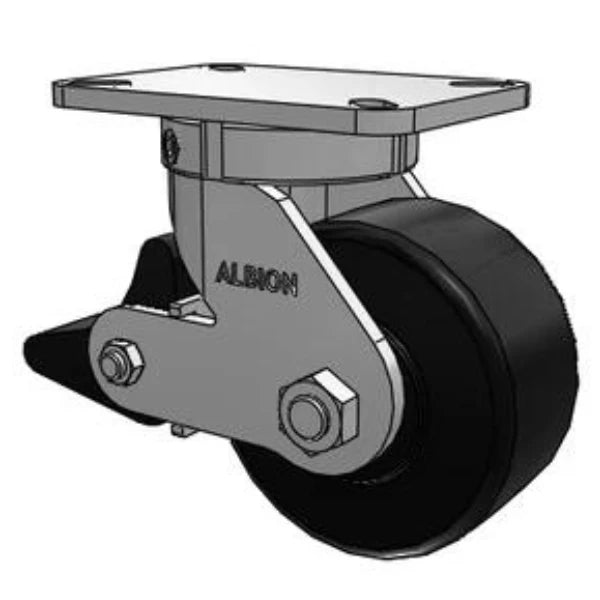Kingpinless 6x3 Trionix Nylon Caster with Poly-Lock Brake, 5400 lb Capacity Albion-Casters