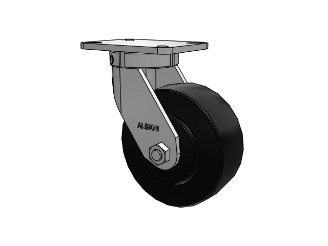 Albion Casters Kingpinless 8" x 3" Trionix Nylon Caster with 7.25" x 5.25" Plate – Heavy-Duty Industrial Caster for High Load Capacity and Durability Albion-Casters