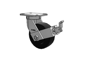 Albion 410NX08528SFBB 8" x 3" Trionix Nylon Kingpinless Caster & Brake
