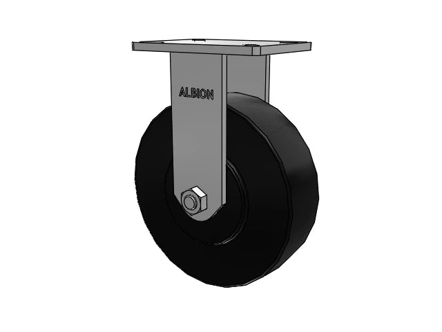 Albion Casters Kingpinless 10" x 3" Trionix Nylon Rigid Caster with 7.25" x 5.25" Plate - Heavy-Duty Industrial Caster for Superior Durability and Performance - Model 410NX10528R Albion-Casters