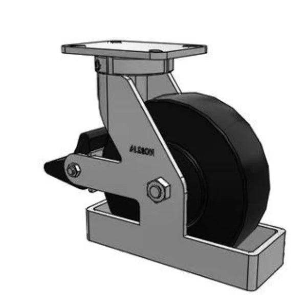Kingpinless 10"x3" Trionix Nylon Caster with Toe Guard, Poly-Lock Brake, 5400 lb Capacity Albion-Casters