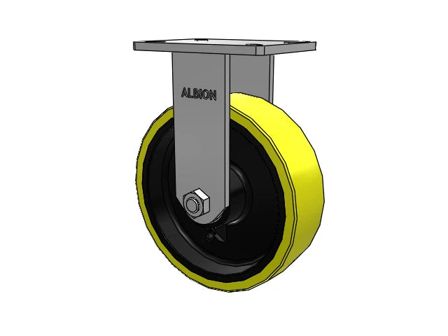 Albion Casters Kingpinless 10" x 3" Heavy-Duty Poly-on-Iron Rigid Caster with 7.25" x 5.25" Plate – Model 410PF10528R Albion-Casters