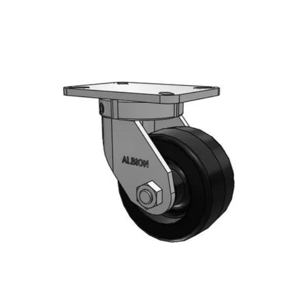 Albion Casters Kingpinless 6x3 Phenolic Wheel Caster - 2000 lb Capacity, 7.25x5.25 Plate, USA-Made | 410TM06501S Albion-Casters