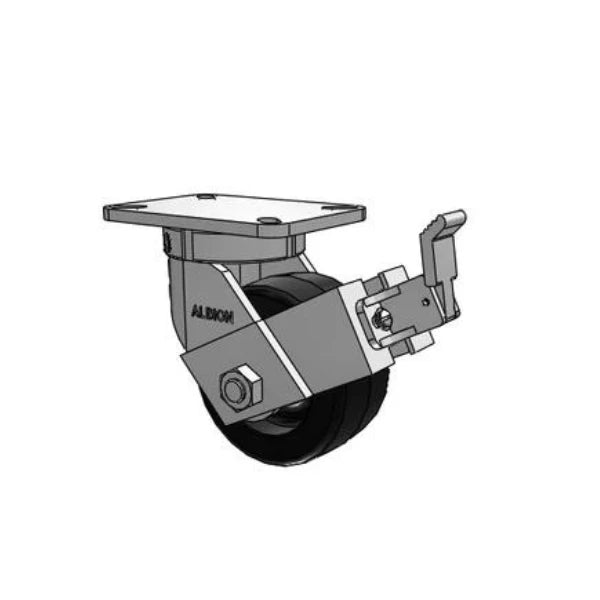Albion Casters Kingpinless 6"x3" Phenolic Wheel Caster with Face Brake and 7.25"x5.25" Plate – 2000 lb Load Capacity - Model 410TM06501SFBB Albion-Casters