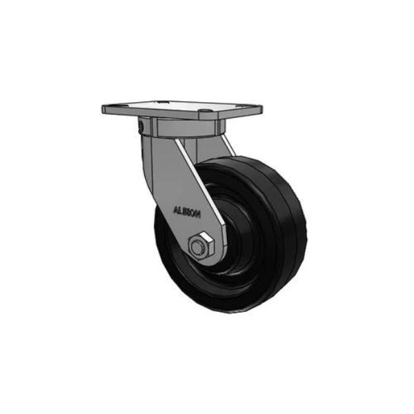 Albion Casters Kingpinless 8" x 3" Phenolic Wheel Caster - 2500 lb Capacity, 7.25" x 5.25" Plate, USA-Made, Model 410TM08501S Albion-Casters
