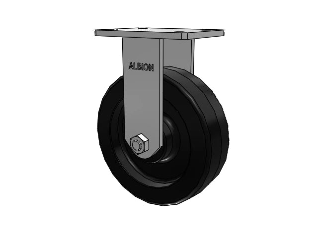 Albion Casters Kingpinless Rigid Caster 10" x 3" Phenolic Wheel with 7.25" x 5.25" Plate - Heavy Duty USA Model 410TM10501R Albion-Casters