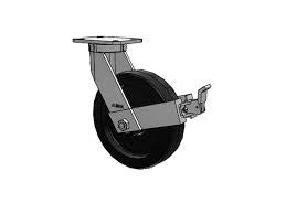 Albion Casters Kingpinless 12" x 3" Phenolic Wheel Caster with Face Brake & 7.25" x 5.25" Plate - Heavy-Duty Industrial Caster for Superior Durability and Mobility Albion-Casters