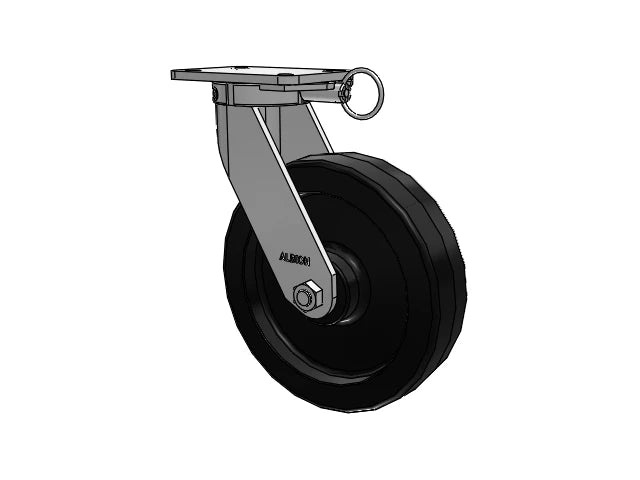 Albion Casters Kingpinless USA 12" x 3" Phenolic Wheel Caster with 7.25" x 5.25" Plate & Swivel Lock - Heavy-Duty Industrial Caster for Enhanced Stability and Performance Albion-Casters