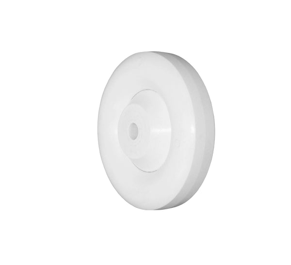 Durastar 4" x 1-1/4" White Polyolefin Donut Wheel, 350 lbs Capacity and 1/2" Plain Bore Durastar