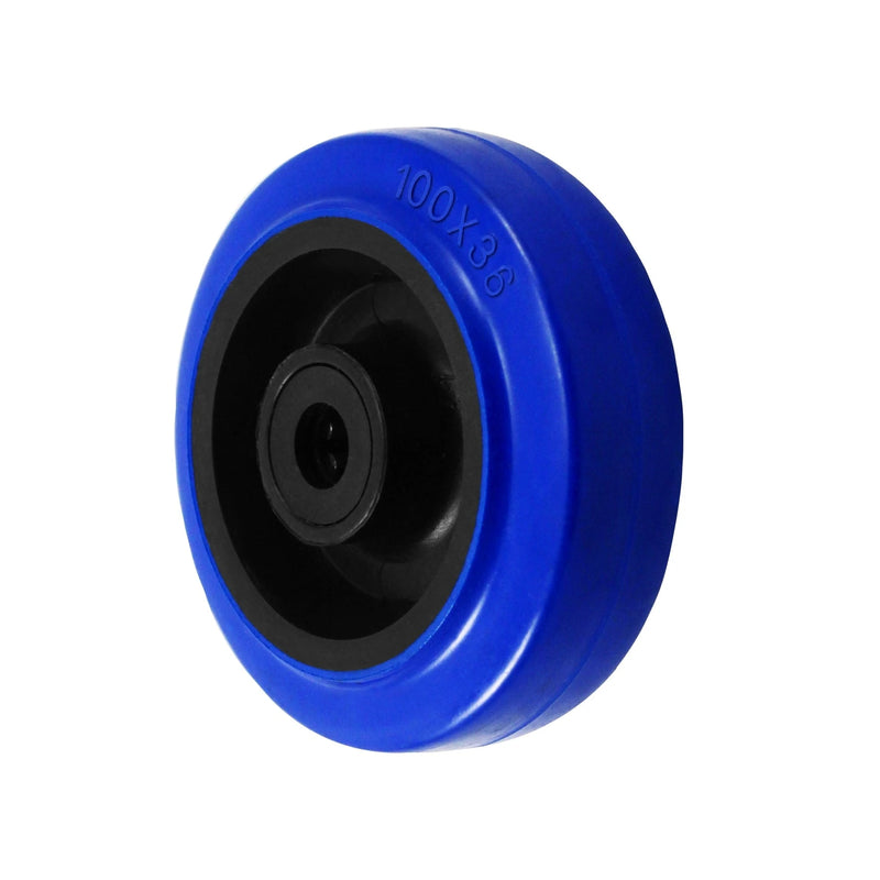 Durastar 4" x 1-1/4" Elastic Rubber on Nylon Wheel Wheel, 300 lbs Capacity and 1/2" Roller Durastar
