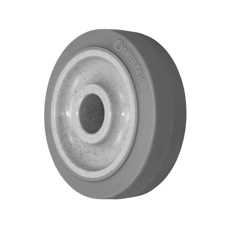 Durastar 4" x 1-1/4" Duratek High Tech Rubber Wheel, 300 lbs Capacity and 7/8" Plain Bore Durastar
