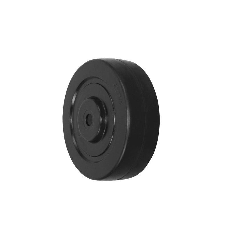 Durastar 4" x 1-1/4" Soft Rubber Wheel, 220 lbs Capacity and 3/8" Plain Bore Durastar