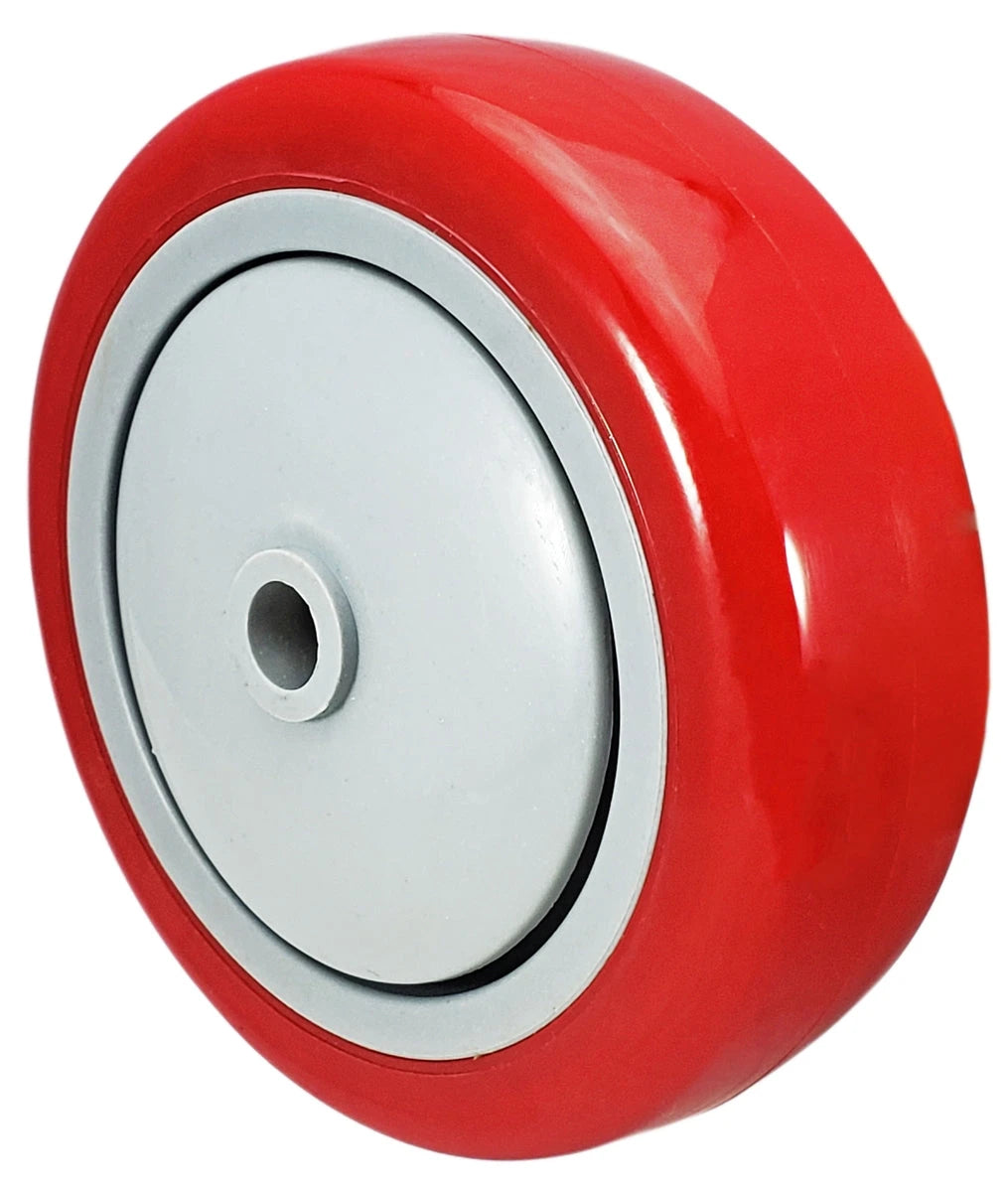 4 Inch x 1-1/4 Inch Red Polyurethane Wheel - 300 lbs Capacity | Heavy Duty Replacement Wheel CasterHQ