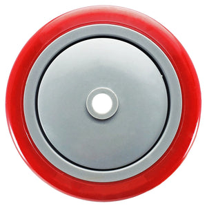 4 Inch x 1-1/4 Inch Red Polyurethane Wheel - 300 lbs Capacity | Heavy Duty Replacement Wheel CasterHQ
