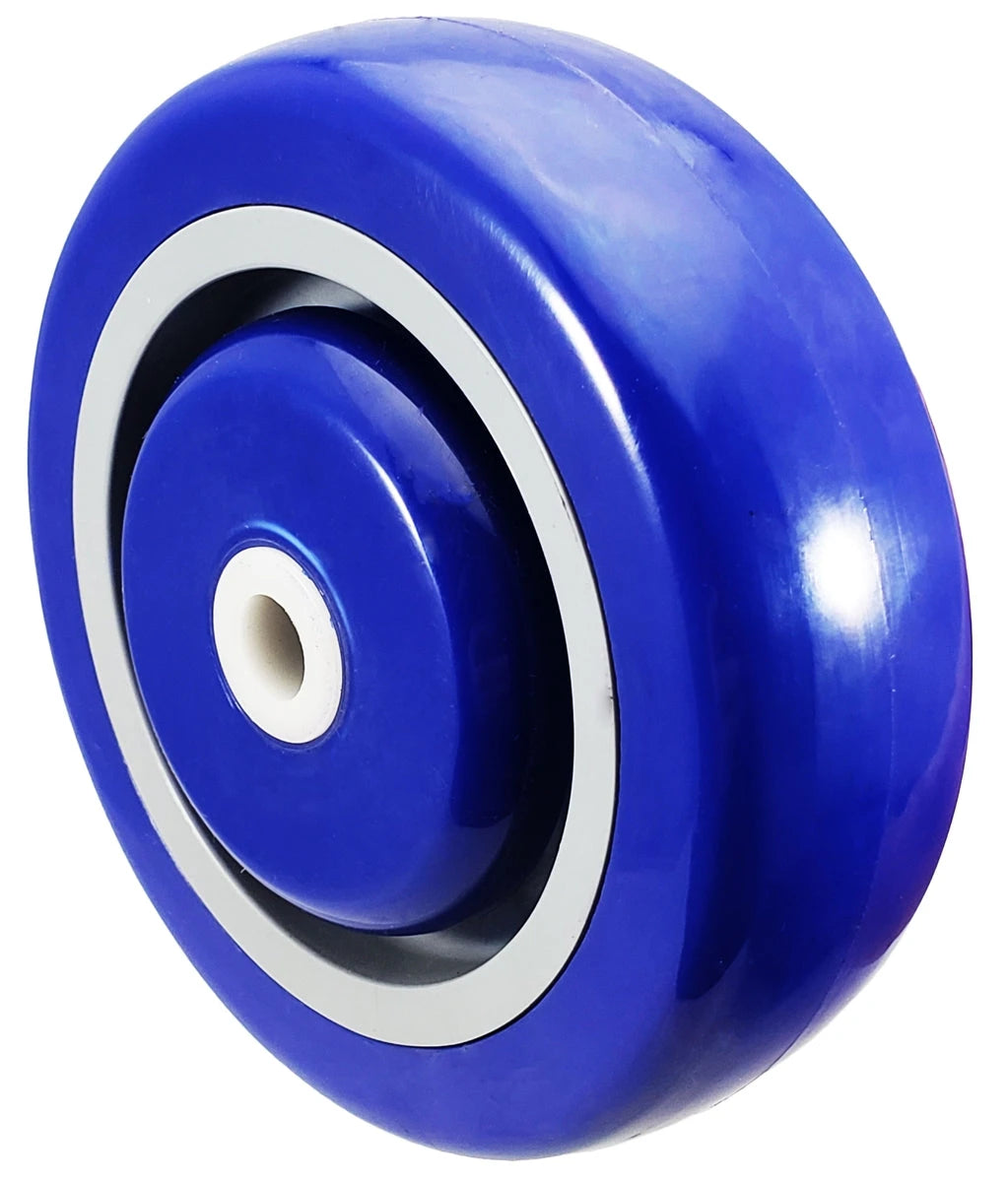 4" x 1-1/4" Blue Polyurethane Wheel for Casters or Equipment 300 lbs Capacity CasterHQ