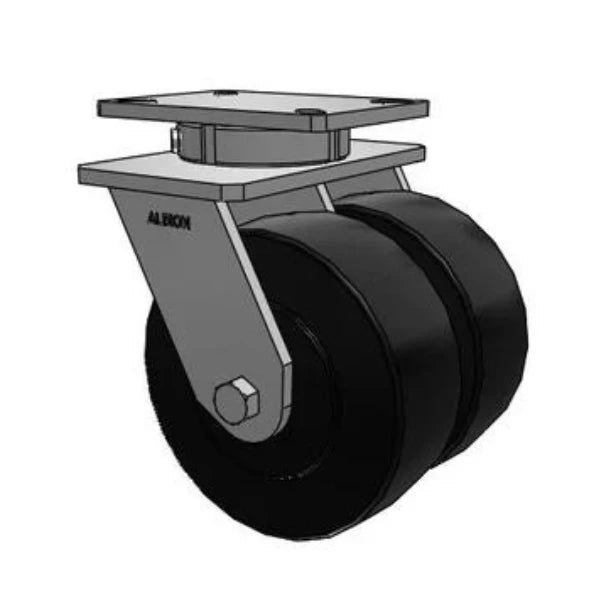 Dual-Wheel 8"x3" Kingpinless Trionix Nylon Swivel Caster | 2000 lb Capacity | 7.25"x5.25" Plate | 415NX08528S Albion-Casters