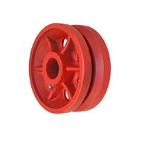 6" X 2-1/2" Red Ductile V-Groove Wheel - 3,500 lbs Capacity CasterHQ