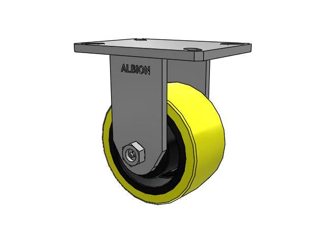 Albion Casters Kingpinless 6" x 3" HD Poly-on-Iron Rigid Caster - 7.25" x 5.25" Plate, Heavy-Duty, Model 470PF06528R Albion-Casters