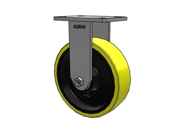 Value Kingpinless 10x3 HD Poly-on-Iron Rigid Caster with 7.25x5.25 Plate | 3500 lb Load Capacity | Durable Ergonomic Wheel Albion-Casters