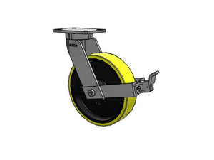 Albion 470PF12528SFBB 12"x3" Poly-on-Iron Kingpinless Caster – 3500 lb