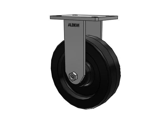 Albion Casters Value Kingpinless Caster | 10" x 3" Phenolic Wheel | Rigid Caster with 7.25" x 5.25" Plate | Heavy-Duty Load Capacity | Model 470TM10501R Albion-Casters