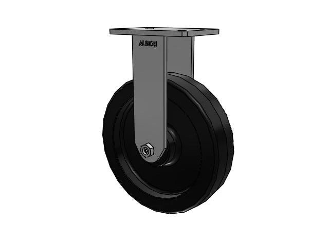 Albion Casters Value Kingpinless 12" x 3" Phenolic Wheel Rigid Caster - Heavy-Duty, Maintenance-Free with 7.25" x 5.25" Plate | Model 470TM12501R Albion-Casters