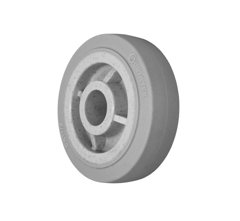 Durastar 5" x 1-1/2" Duratek High Tech Rubber Wheel, 450 lbs Capacity and 1-3/16" Plain Bore Durastar