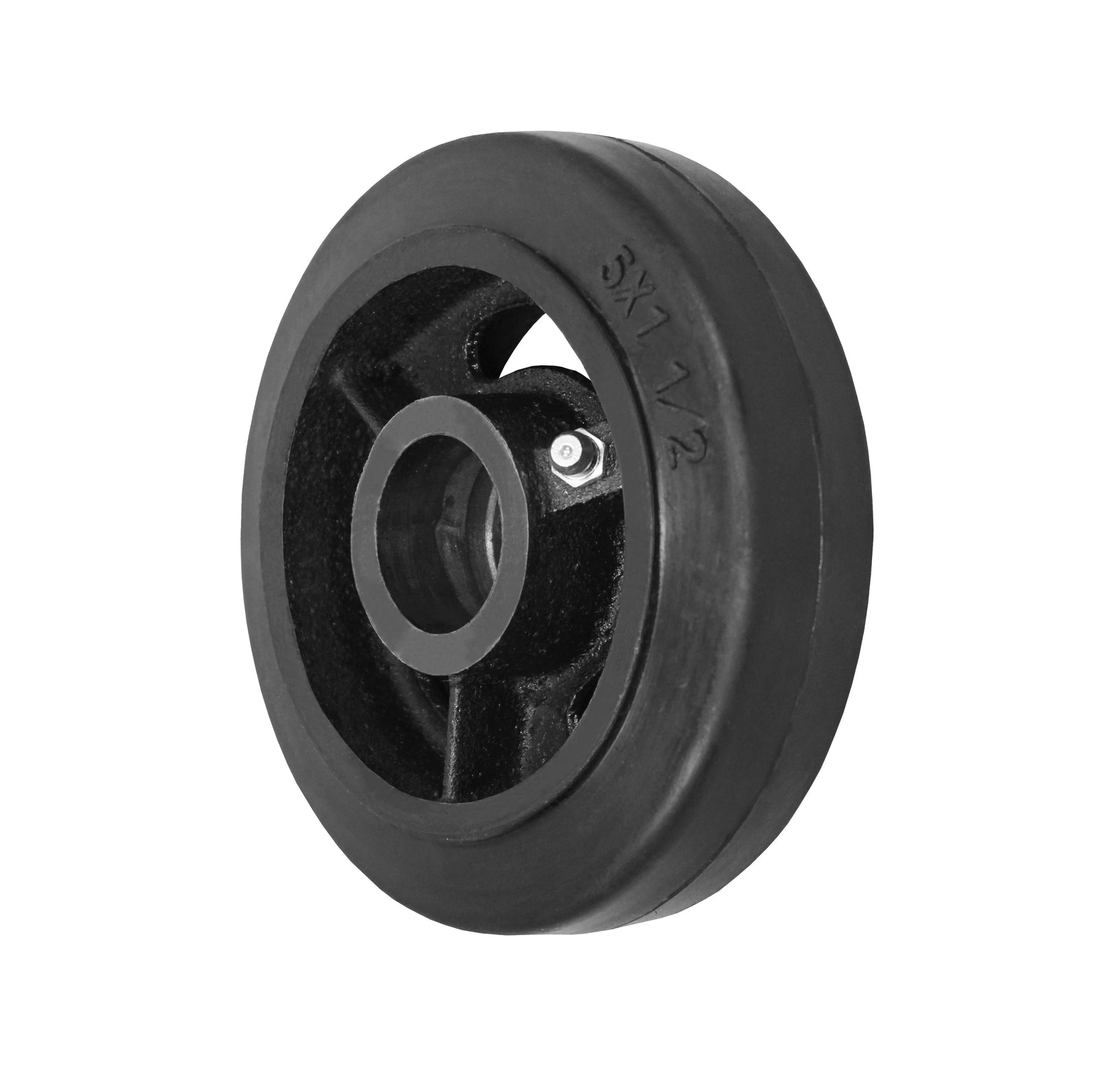 Durastar 5" x 2" Rubber on Steel Wheel, 450 lbs Capacity and 1-3/16" Plain Bore Durastar