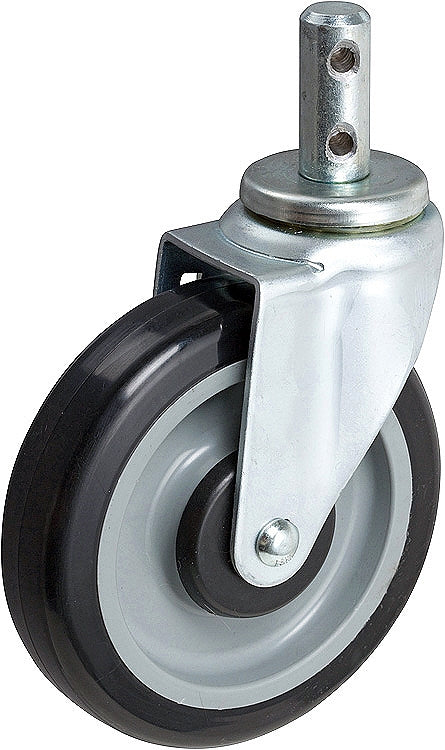 5 Inch Rear Swivel Shopping Cart Caster - OEM Replacement | Polyurethane Wheel with Threaded Stem CasterHQ