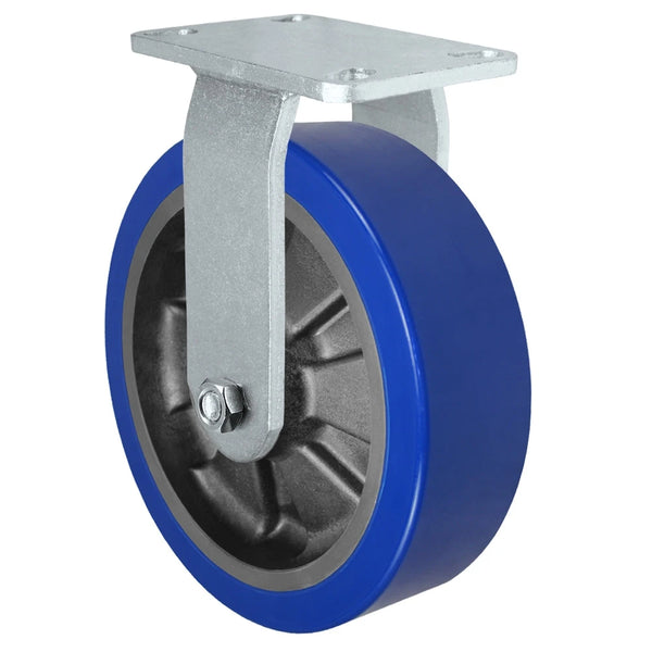 Durastar Heavy Duty 60 Series - 10" x 3" Polyurethane on Glass-filled Nylon - MX (23mm Thick Tread) Rigid Caster - 2500 lb Capacity, 4-1/2" x 6-1/4" Top Plate Durastar