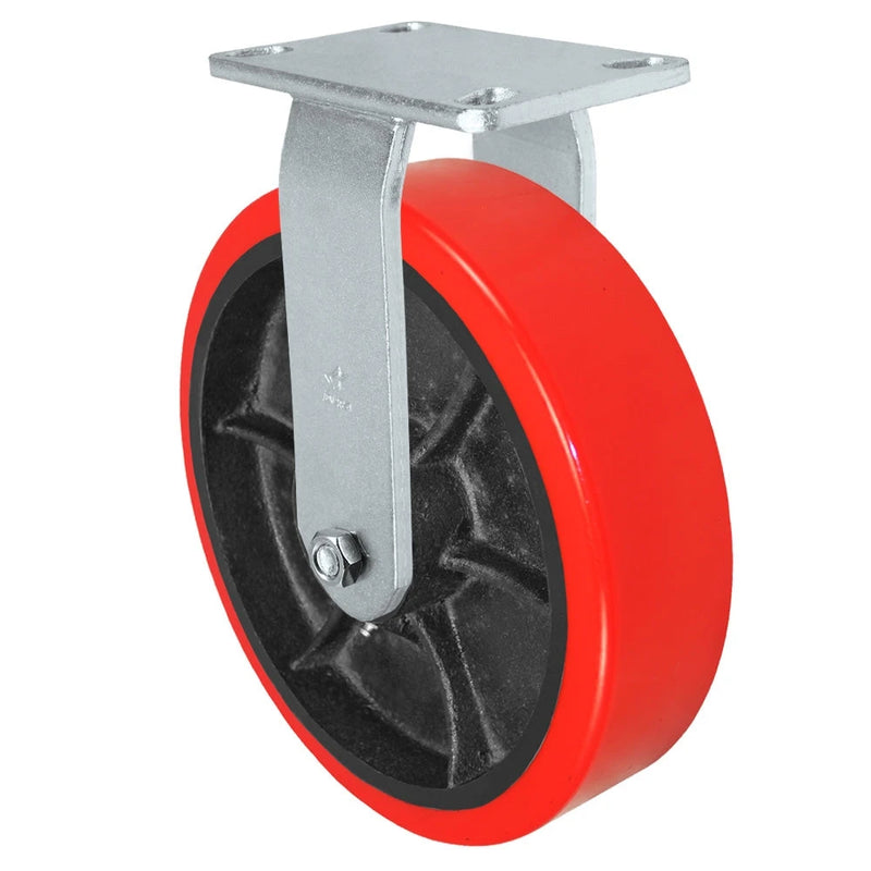 Durastar Heavy Duty 60 Series - 12" x 3" Heavy Duty Polyurethane on Steel Rigid Caster - 2500  lb Capacity, 4-1/2" x 6-1/4" Top Plate Durastar