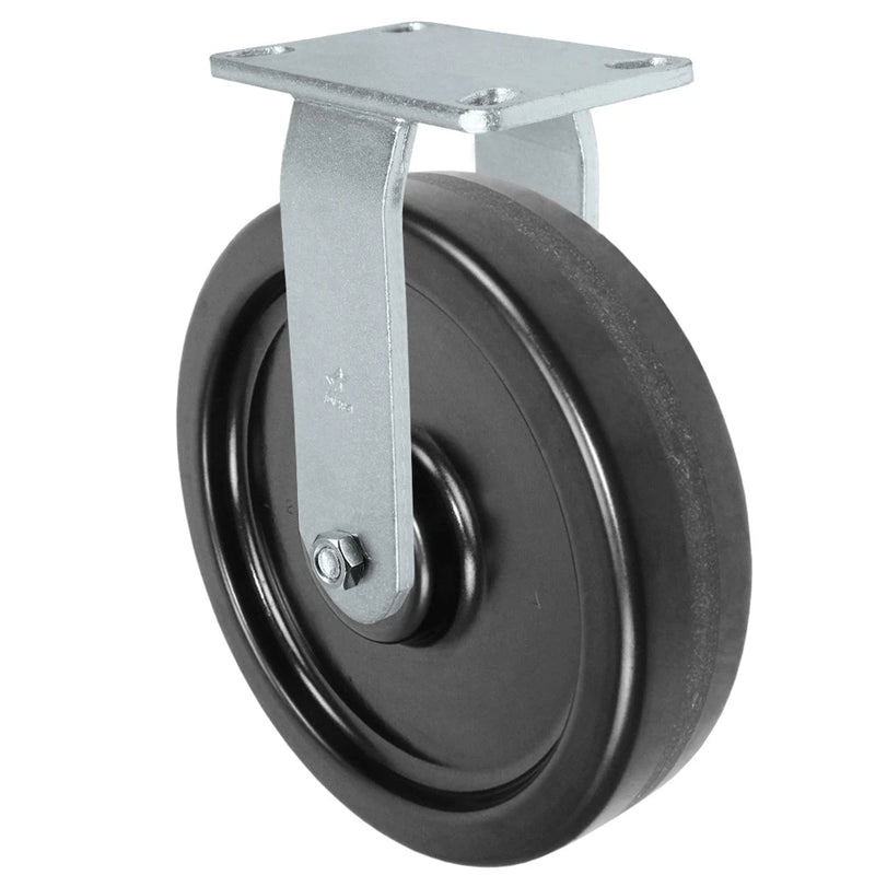 Durastar Heavy Duty 60 Series - 12" x 3" Phenolic Rigid Caster - 2500  lb Capacity, 4-1/2" x 6-1/4" Top Plate Durastar