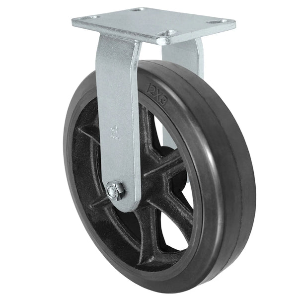 Durastar Heavy Duty 60 Series - 1120" x 3" Rubber on Steel Rigid Caster - 1300 lb Capacity, 4-1/2" x 6-1/4" Top Plate Durastar