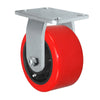 Durastar Heavy Duty 60 Series - 6" x 3" HD Polyurethane on Steel Rigid Caster - 2500 lb Capacity, 4-1/2" x 6-1/4" Top Plate | Choose Bearing Option Durastar