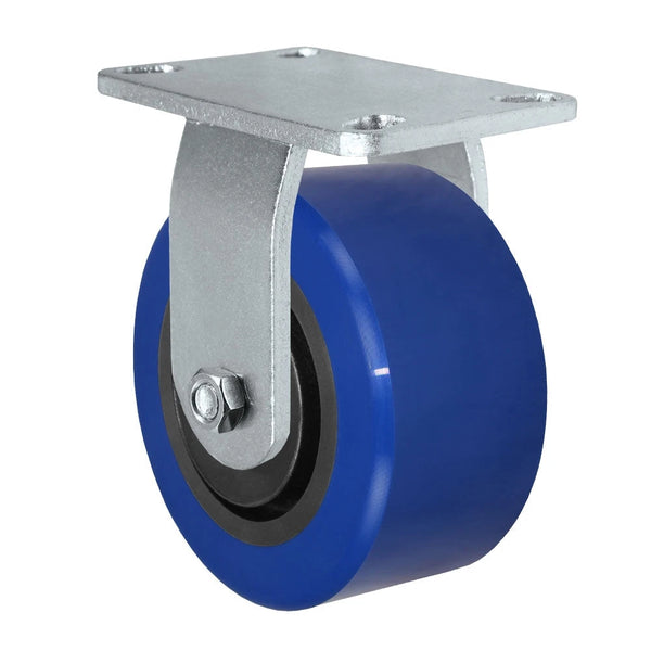 Durastar Heavy Duty 60 Series - 6" x 3" Polyurethane on Glass-filled Nylon Rigid Caster - 2500 lb Capacity, 4-1/2" x 6-1/4" Top Plate | Choose Bearing Option Durastar