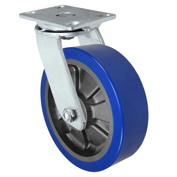 Durastar Heavy Duty 60 Series - 10" x 3" Polyurethane on Glass-filled Nylon - MX (23mm Thick Tread) Swivel Caster - 2500 lb Capacity, 4-1/2" x 6-1/4" Top Plate Durastar