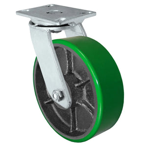 Durastar Heavy Duty 60 Series - 10" x 3" Polyurethane on Steel Swivel Caster - 2500 lb Capacity, 4-1/2" x 6-1/4" Top Plate Durastar